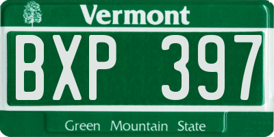 VT license plate BXP397