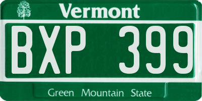 VT license plate BXP399