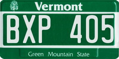 VT license plate BXP405