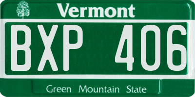 VT license plate BXP406