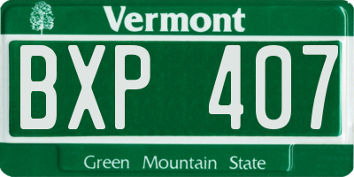 VT license plate BXP407