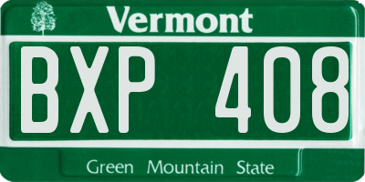 VT license plate BXP408