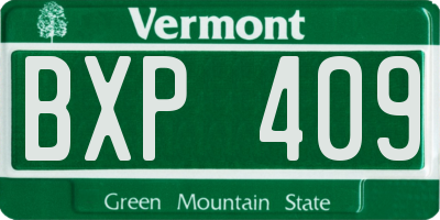 VT license plate BXP409