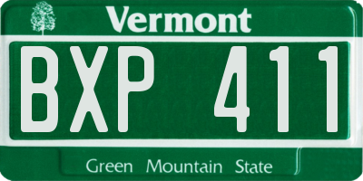 VT license plate BXP411