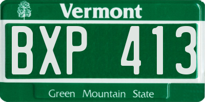 VT license plate BXP413