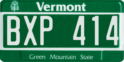 VT license plate BXP414