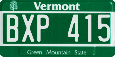 VT license plate BXP415