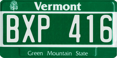 VT license plate BXP416