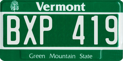 VT license plate BXP419