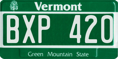 VT license plate BXP420