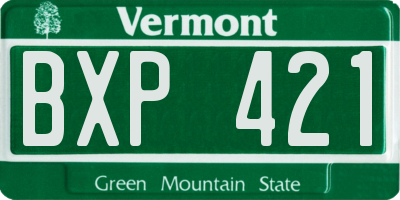 VT license plate BXP421