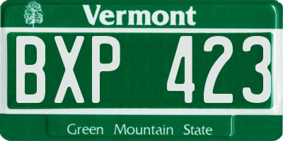 VT license plate BXP423