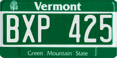 VT license plate BXP425