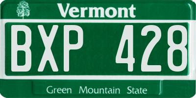 VT license plate BXP428