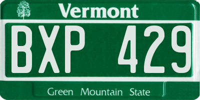 VT license plate BXP429