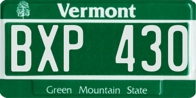 VT license plate BXP430