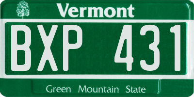 VT license plate BXP431