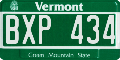 VT license plate BXP434