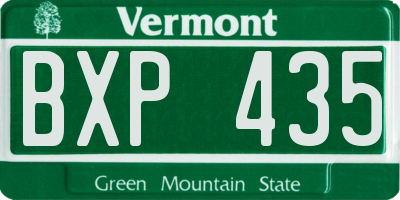VT license plate BXP435
