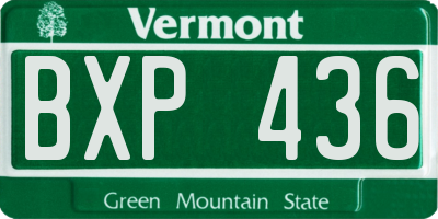 VT license plate BXP436