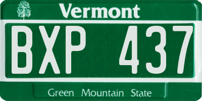 VT license plate BXP437