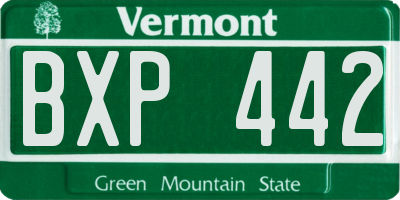VT license plate BXP442
