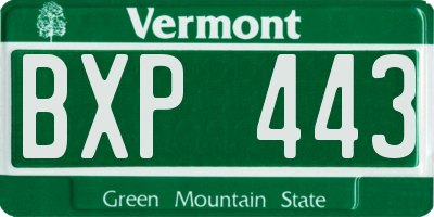 VT license plate BXP443