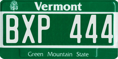 VT license plate BXP444