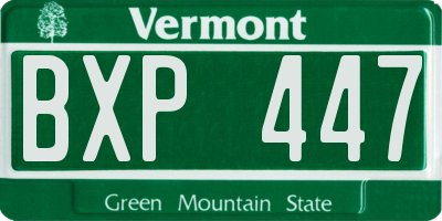 VT license plate BXP447