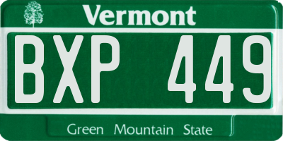 VT license plate BXP449