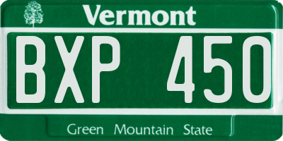 VT license plate BXP450