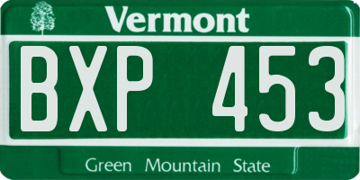 VT license plate BXP453
