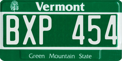 VT license plate BXP454