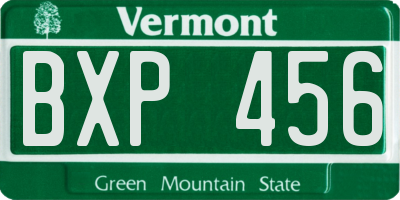 VT license plate BXP456