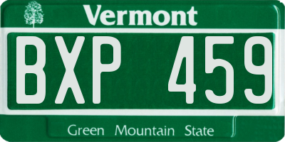 VT license plate BXP459