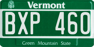 VT license plate BXP460
