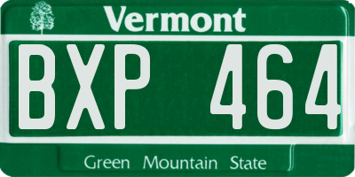 VT license plate BXP464