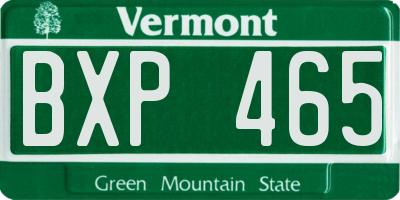 VT license plate BXP465
