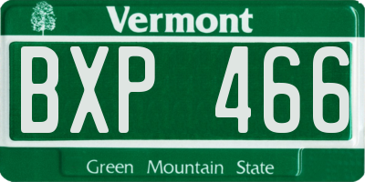 VT license plate BXP466