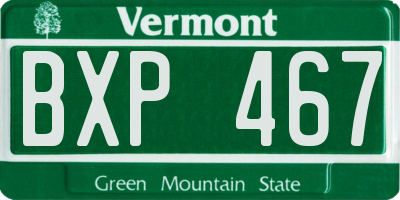 VT license plate BXP467
