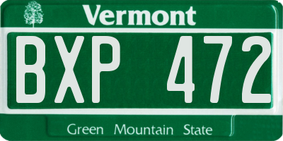 VT license plate BXP472