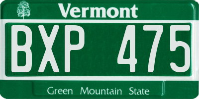 VT license plate BXP475