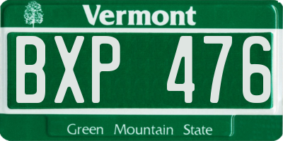 VT license plate BXP476