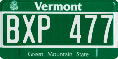 VT license plate BXP477
