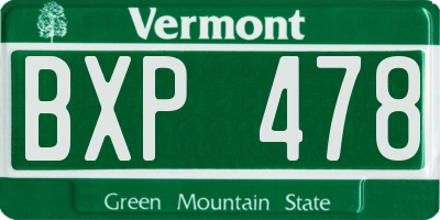 VT license plate BXP478