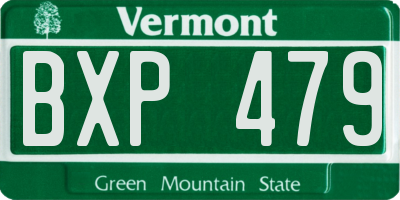 VT license plate BXP479