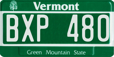 VT license plate BXP480