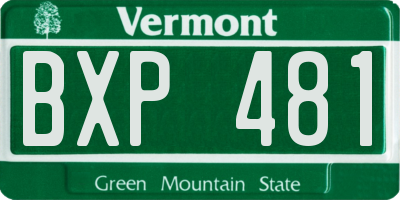 VT license plate BXP481