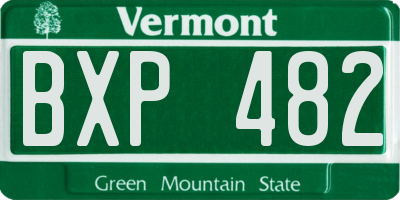 VT license plate BXP482
