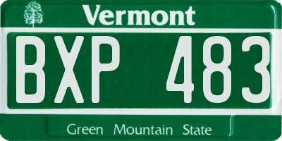VT license plate BXP483